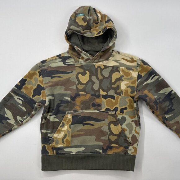 Hooded Camo Sweatshirt Hoodie Youth Boys Small 8 Pockets Outdoor Hunting Casual - Picture 1 of 12